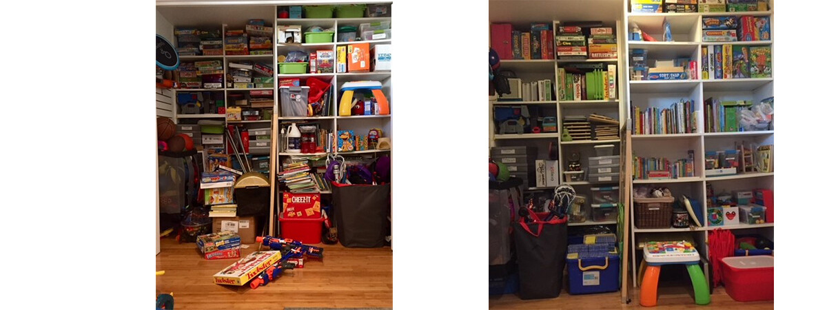 closet organizing before after