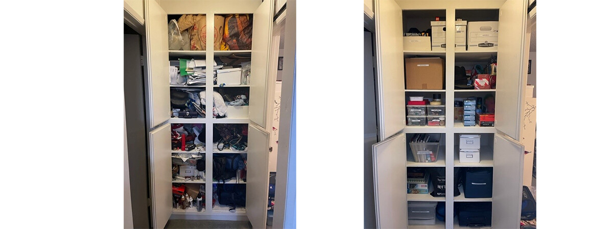 closet organizing before after
